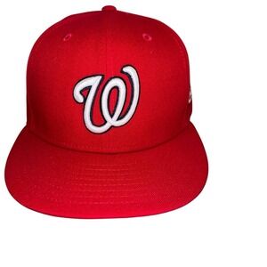 Washington Nationals Red Hat New Era 59Fifty On Field Fitted 7 1/8 Baseball  MLB